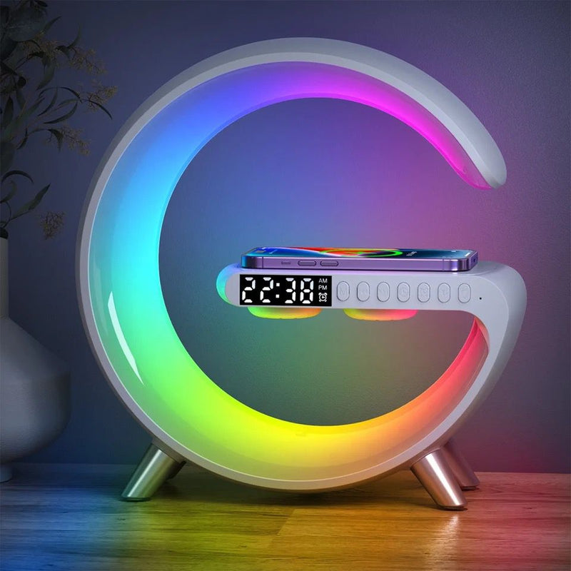 Luminária LED/RGB com Indução e som Bluetooth